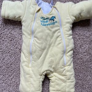 - Merlin’s magic sleep suit. Yellow size large, 6-9